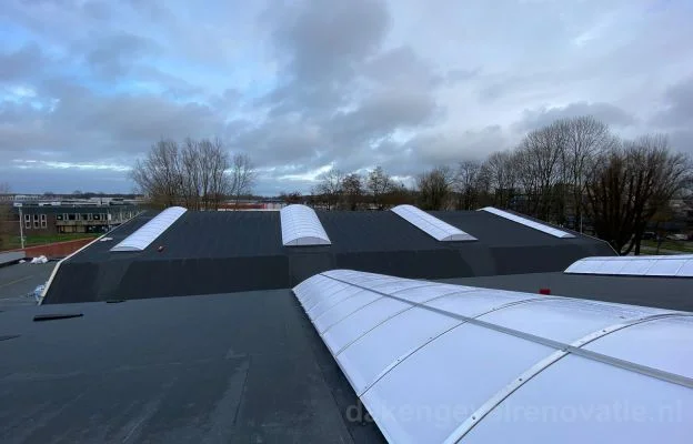 Nieuwe lichtstraten polycarbonaat bedrijfshal